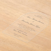 Invitations En Acrylique Mariage élégant et formel de Lori (Poser)