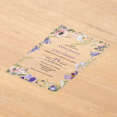 Invitations En Acrylique Mariage élégant Fleur sauvage Lavande Lilac Classy (Poser)