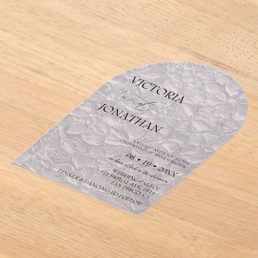 Invitations En Acrylique Mariage élégant floral bleu (Poser)