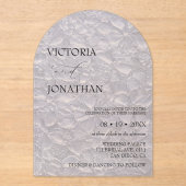 Invitations En Acrylique Mariage élégant floral bleu (Recto)