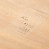Invitations En Acrylique Mariage élégant minimal moderne formel (Poser)
