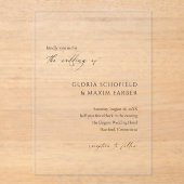 Invitations En Acrylique Mariage élégant minimal moderne formel (Recto)