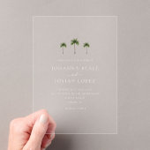 Invitations En Acrylique Mariage élégant minimal Palm Tree