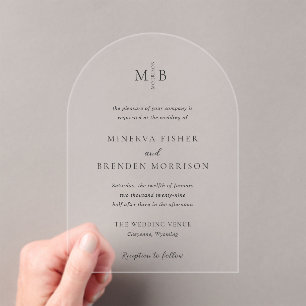 Invitations En Acrylique Mariage Élégant Moderne