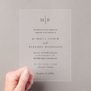 Invitations En Acrylique Mariage Élégant Moderne