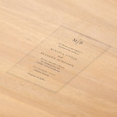 Invitations En Acrylique Mariage Élégant Moderne (Poser)