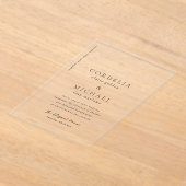 Invitations En Acrylique Mariage Élégant Moderne (Poser)