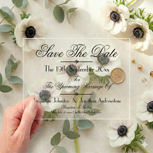 Invitations En Acrylique Mariage Élégant Moderne Classique Enregistrez la D