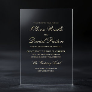 Invitations En Acrylique Mariage Élégant Moderne Minimaliste