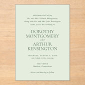 Invitations En Acrylique Mariage élégant moderne Sage Green (Recto)