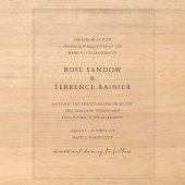 Invitations En Acrylique Mariage Élégant Moderne Simple (Recto)