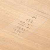 Invitations En Acrylique Mariage Élégant Monogramme (Poser)