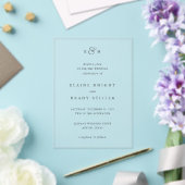 Invitations En Acrylique Mariage Élégant Monogramme (Insitu (Mariage))
