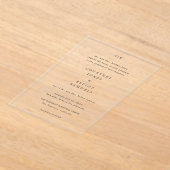 Invitations En Acrylique Mariage Élégant Monogramme (Poser)