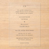 Invitations En Acrylique Mariage Élégant Monogramme (Recto)