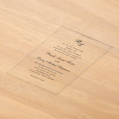 Invitations En Acrylique Mariage Élégant Monogramme Classique (Poser)