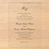 Invitations En Acrylique Mariage Élégant Monogramme Classique (Recto)