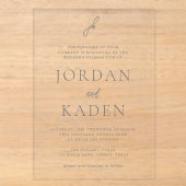 Invitations En Acrylique Mariage Élégant Monogramme Script Gris (Recto)