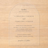 Invitations En Acrylique Mariage élégant noir et blanc intemporel (Recto)