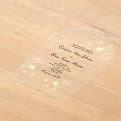 Invitations En Acrylique Mariage élégant or (Poser)