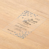 Invitations En Acrylique Mariage élégant Parties scintillant Argent Confett (Poser)