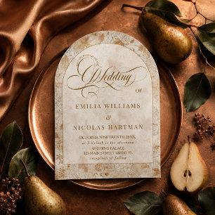 Invitations En Acrylique Mariage Élégant Romantique Ambre Ivoire
