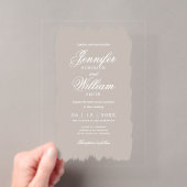 Invitations En Acrylique Mariage Élégant Romantique Script Champagne Peintu (In situ (ordinateur de poche))
