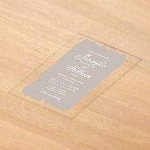 Invitations En Acrylique Mariage Élégant Romantique Script Champagne Peintu (Poser)