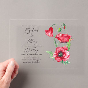 Invitations En Acrylique Mariage Élégant Rustique à l'aquarelle avec Coquel