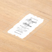 Invitations En Acrylique Mariage Élégant Script romantique Peinture blanche (Poser)