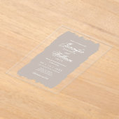 Invitations En Acrylique Mariage Élégant Script romantique Peinture Champag (Poser)