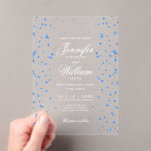 Invitations En Acrylique Mariage Élégant Script romantique Spectacle bleu (In situ (ordinateur de poche))