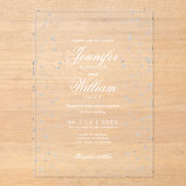 Invitations En Acrylique Mariage Élégant Script romantique Spectacle d'arge (Recto)