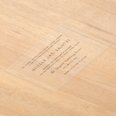 Invitations En Acrylique Mariage Élégant Simple (Poser)