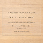 Invitations En Acrylique Mariage Élégant Simple (Recto)