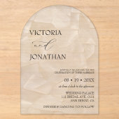 Invitations En Acrylique Mariage élégant simple abstrait (Recto)
