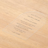 Invitations En Acrylique Mariage Élégant Simple Classique (Poser)