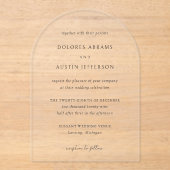 Invitations En Acrylique Mariage Élégant Simple Classique (Recto)