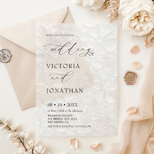 Invitations En Acrylique Mariage Élégant Simple Classique