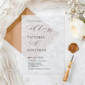 Invitations En Acrylique Mariage Élégant Simple Classique