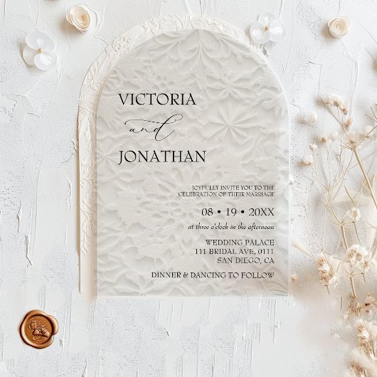 Invitations En Acrylique Mariage Élégant Simple Hiver 