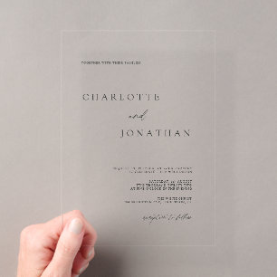 Invitations En Acrylique Mariage Élégant Simple Moderne