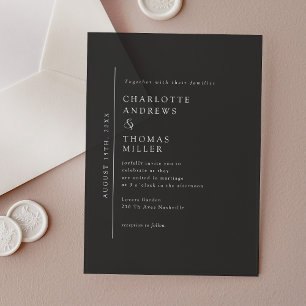 Invitations En Acrylique Mariage Élégant Tendance Gris Foncé