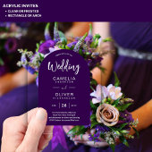 Invitations En Acrylique Mariage en acrylique violet 2 invite Texte blanc m