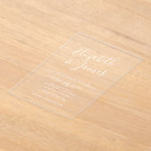 Invitations En Acrylique Mariage en écriture calligraphique bohème blanche (Poser)