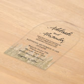 Invitations En Acrylique Mariage en forêt de bois vert (Poser)
