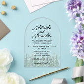 Invitations En Acrylique Mariage en forêt de bois vert (Insitu (Mariage))
