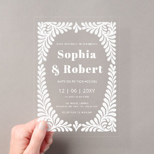 Invitations En Acrylique Mariage en Talavera Mexicain
