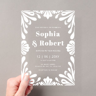 Invitations En Acrylique Mariage en Talavera Mexicaine