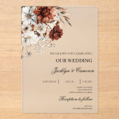 Invitations En Acrylique Mariage en terre cuite (Recto)